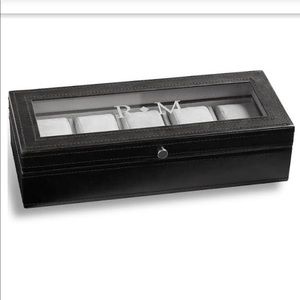 Brand New on the box, saddle leather watch box